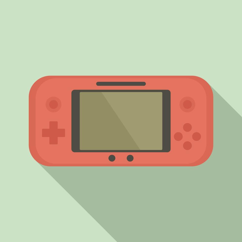Red console icon, flat style vector