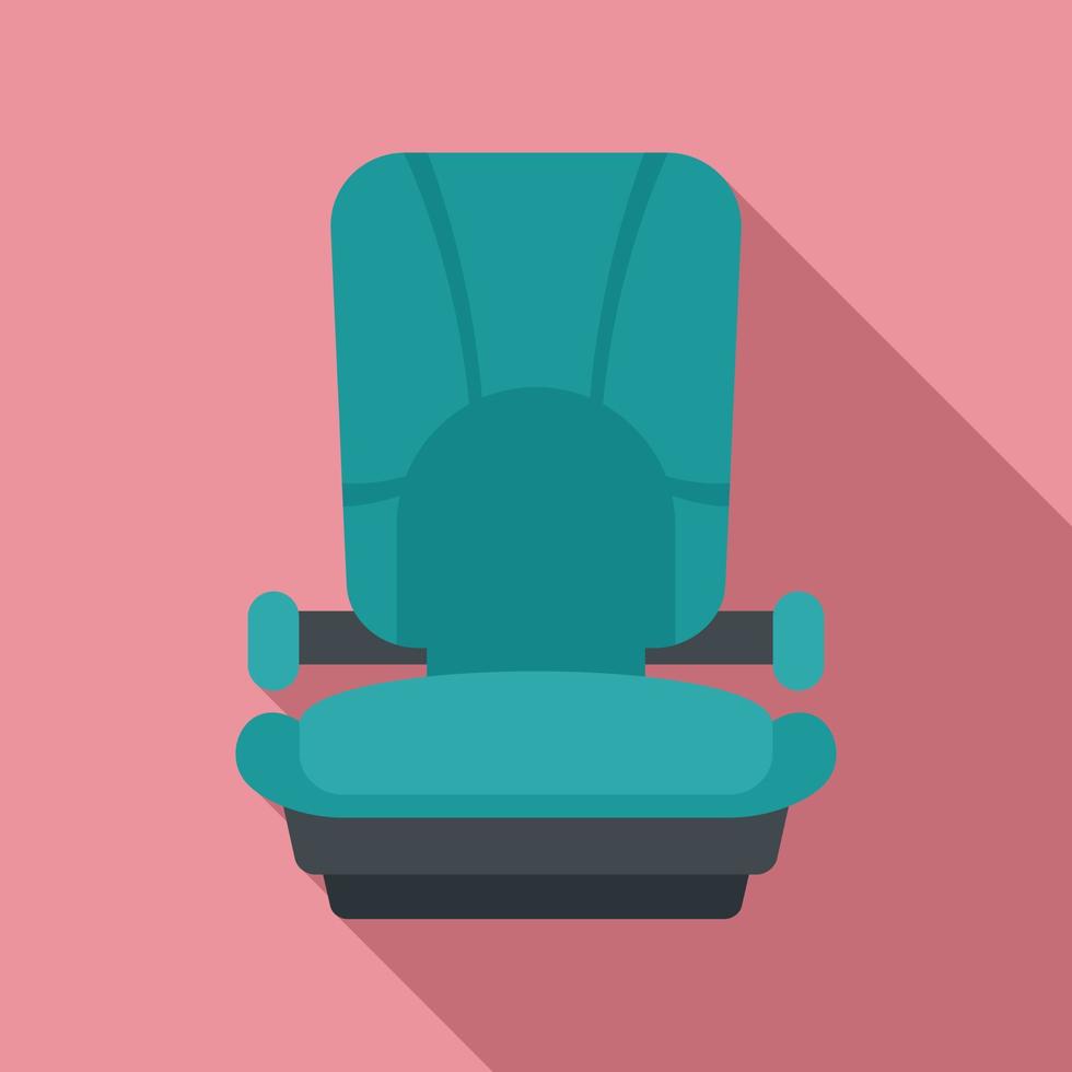 icono de asiento de coche de bebé de carretera, estilo plano vector