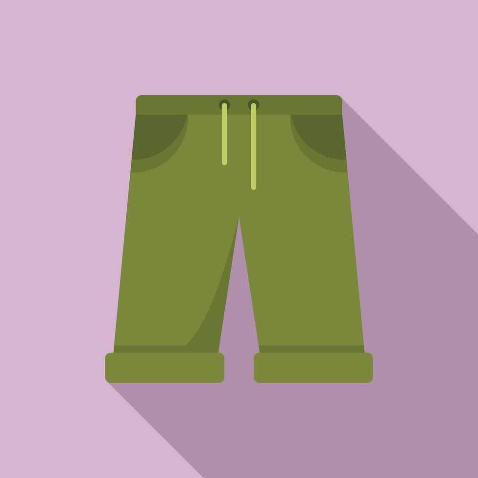 Fisherman sport shorts icon, flat style vector