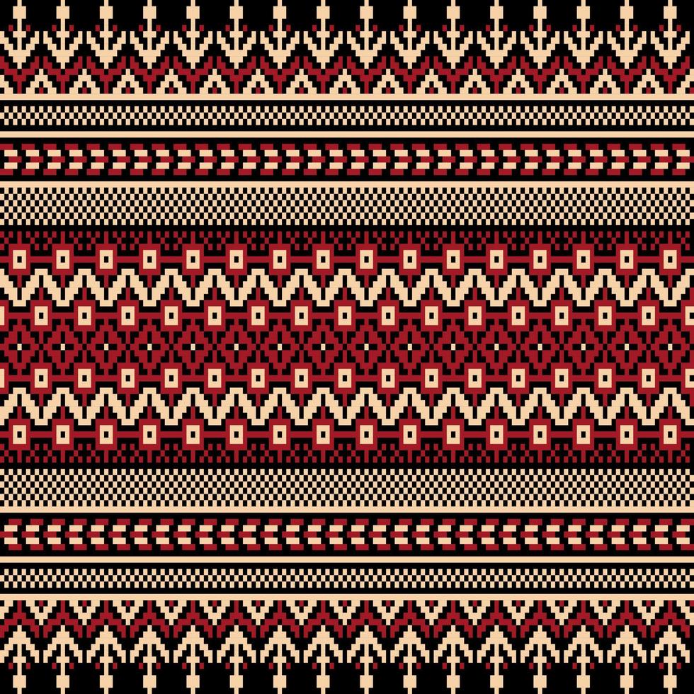 Knitted texture of a sample jacquard of woven fabric. Knitted pattern, perfect for fabric and decoration isolated on black background vector