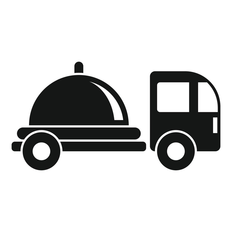 Food truck shipping icon, simple style vector