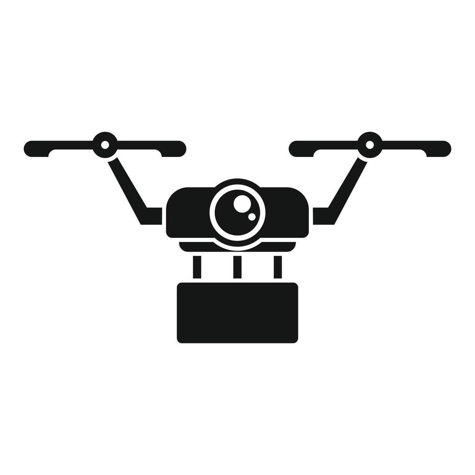 Logistic drone delivery icon, simple style vector