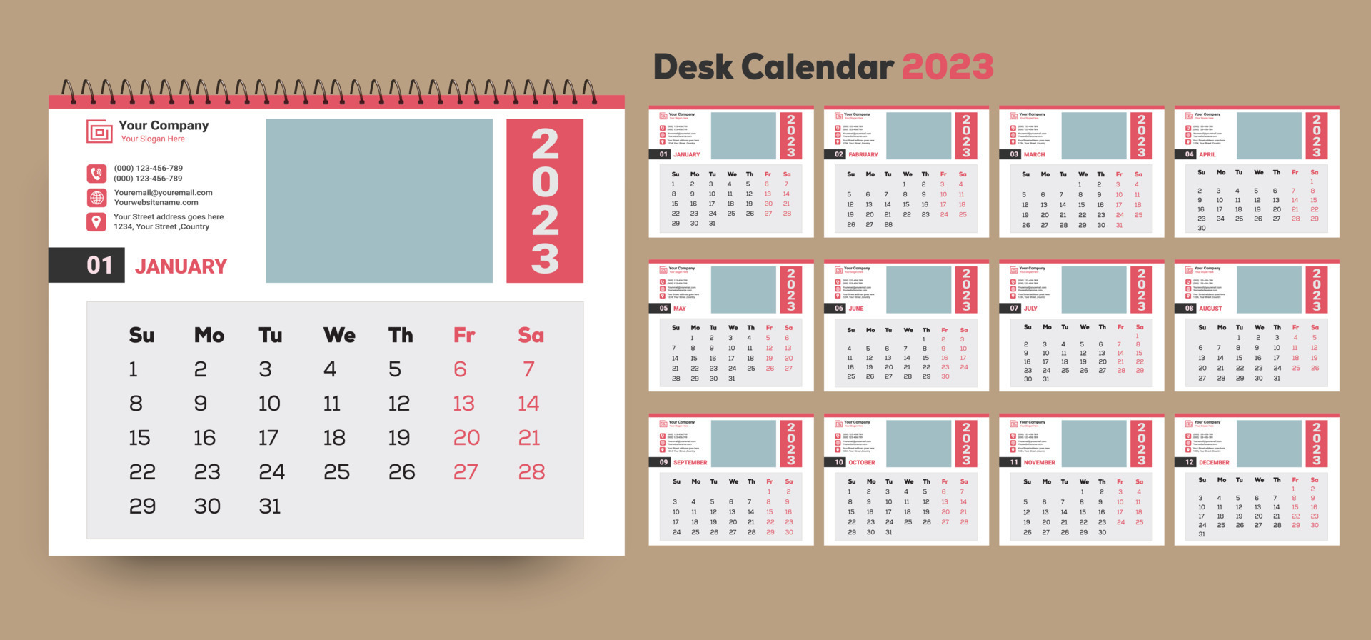 Free Vector  Minimal calendar for 2023