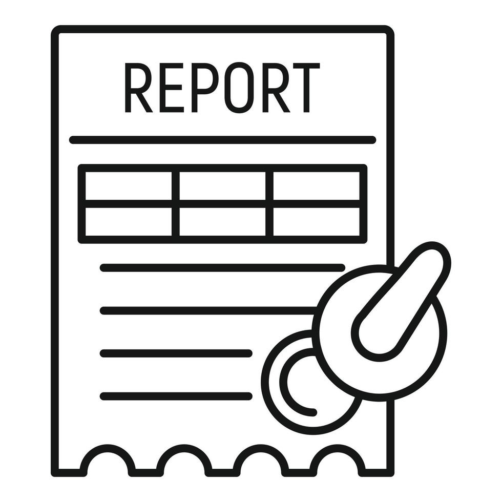 Tax report icon, outline style vector