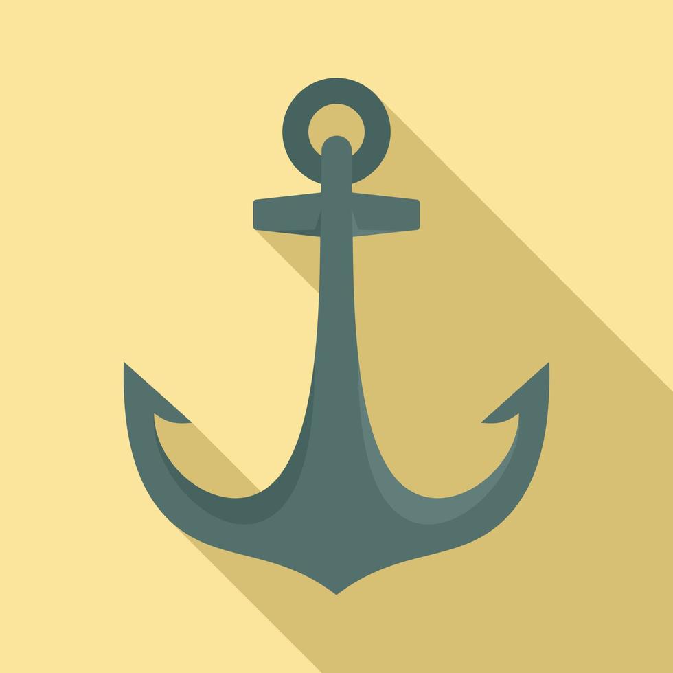 Cruise ship anchor icon, flat style vector