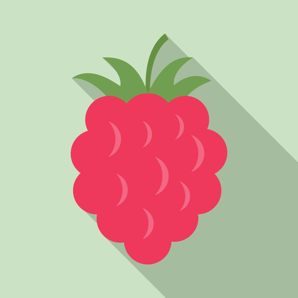 icono de comida de frambuesa, estilo plano vector