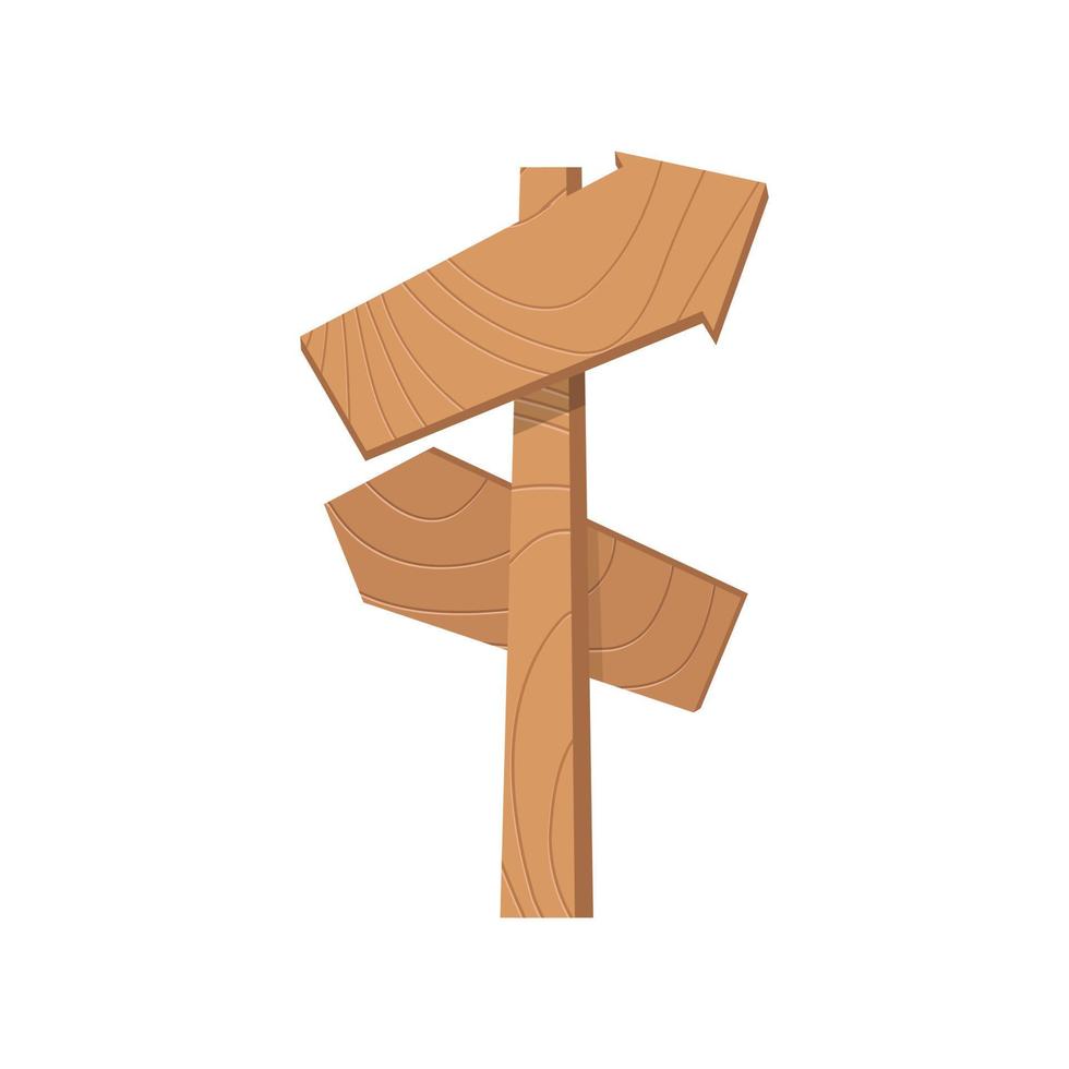 wooden board, wooden arrow direction, pointer road sign vector