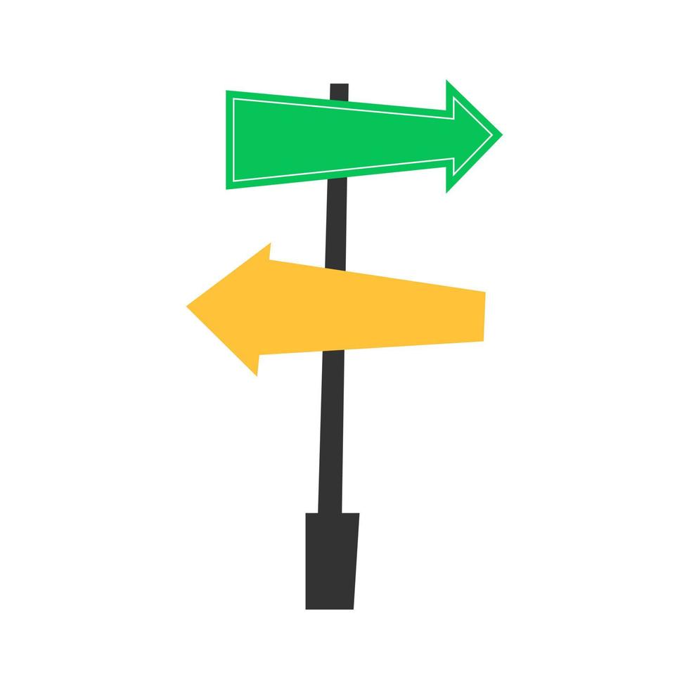 flat direction sign, arrow road sign vector