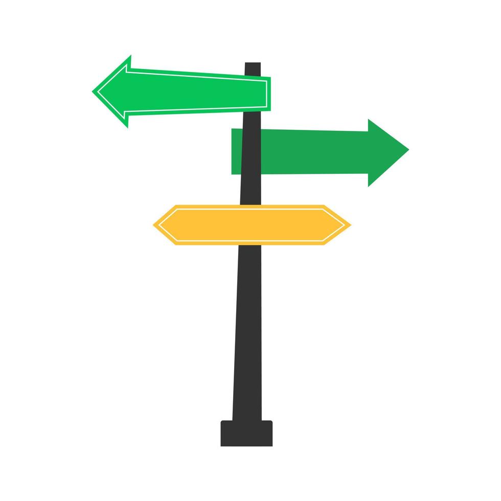 flat direction sign, arrow road sign vector