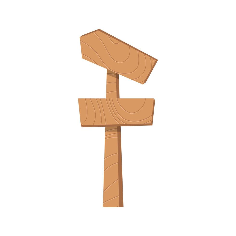 wooden board, wooden arrow direction, pointer road sign vector