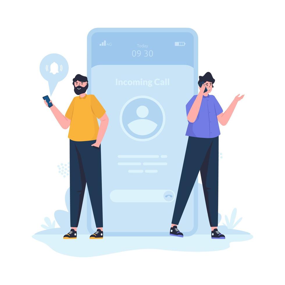 Mobile phone call communication illustration vector