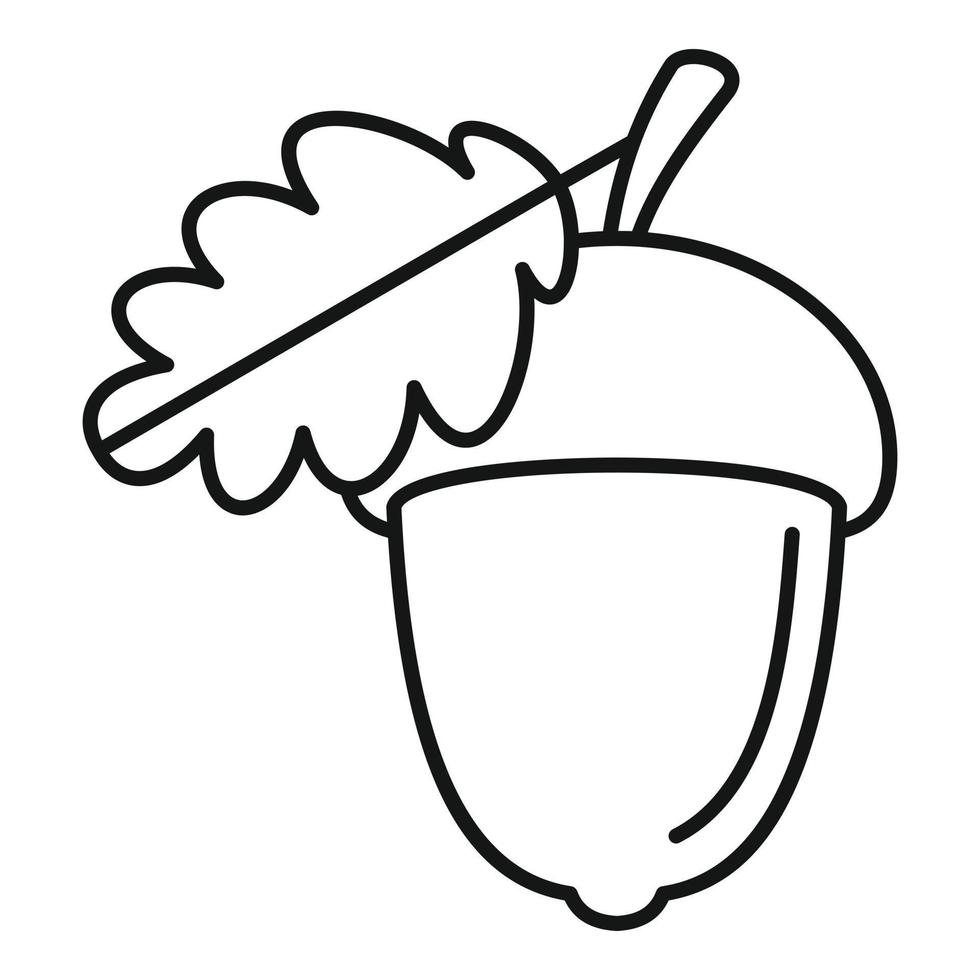 Acorn icon, outline style vector