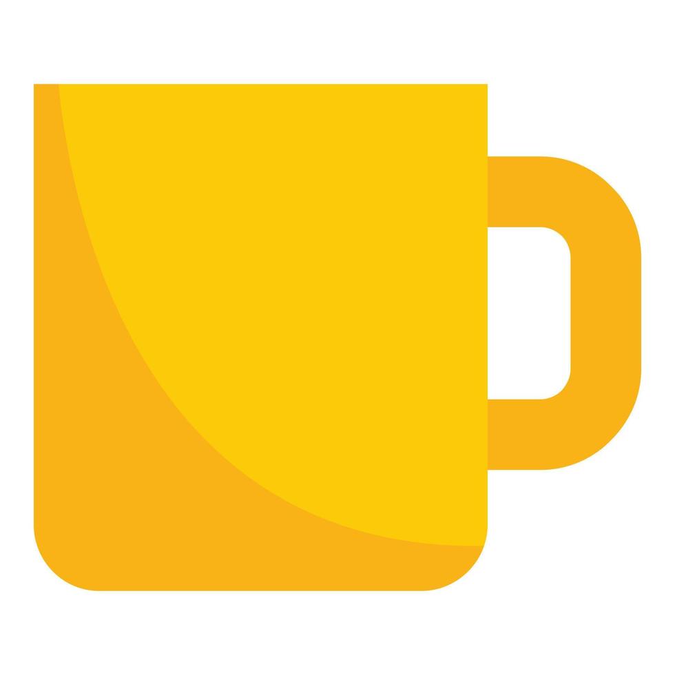 Yellow tea mug icon, flat style vector