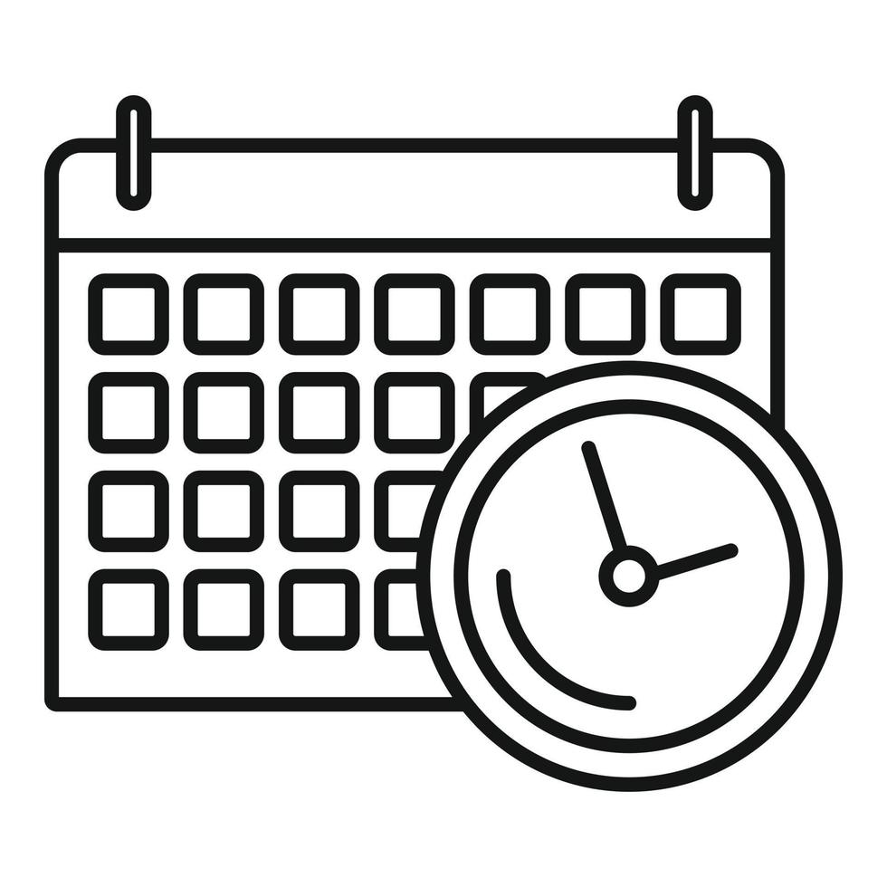 Exams calendar icon, outline style vector