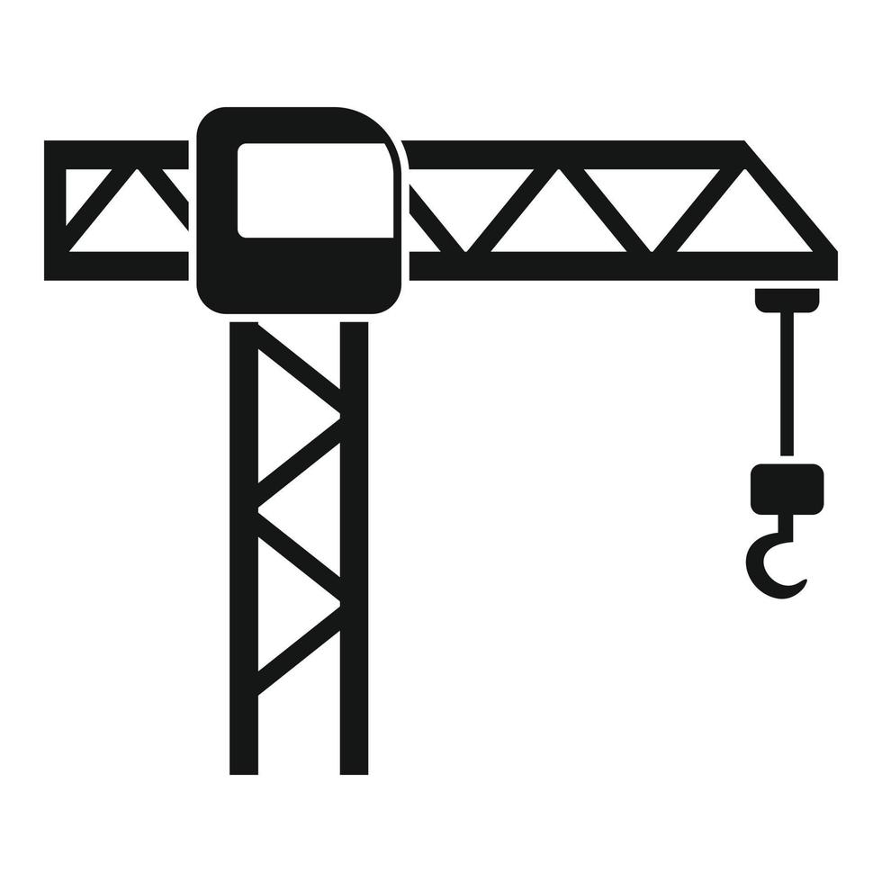 Hook crane icon, simple style vector