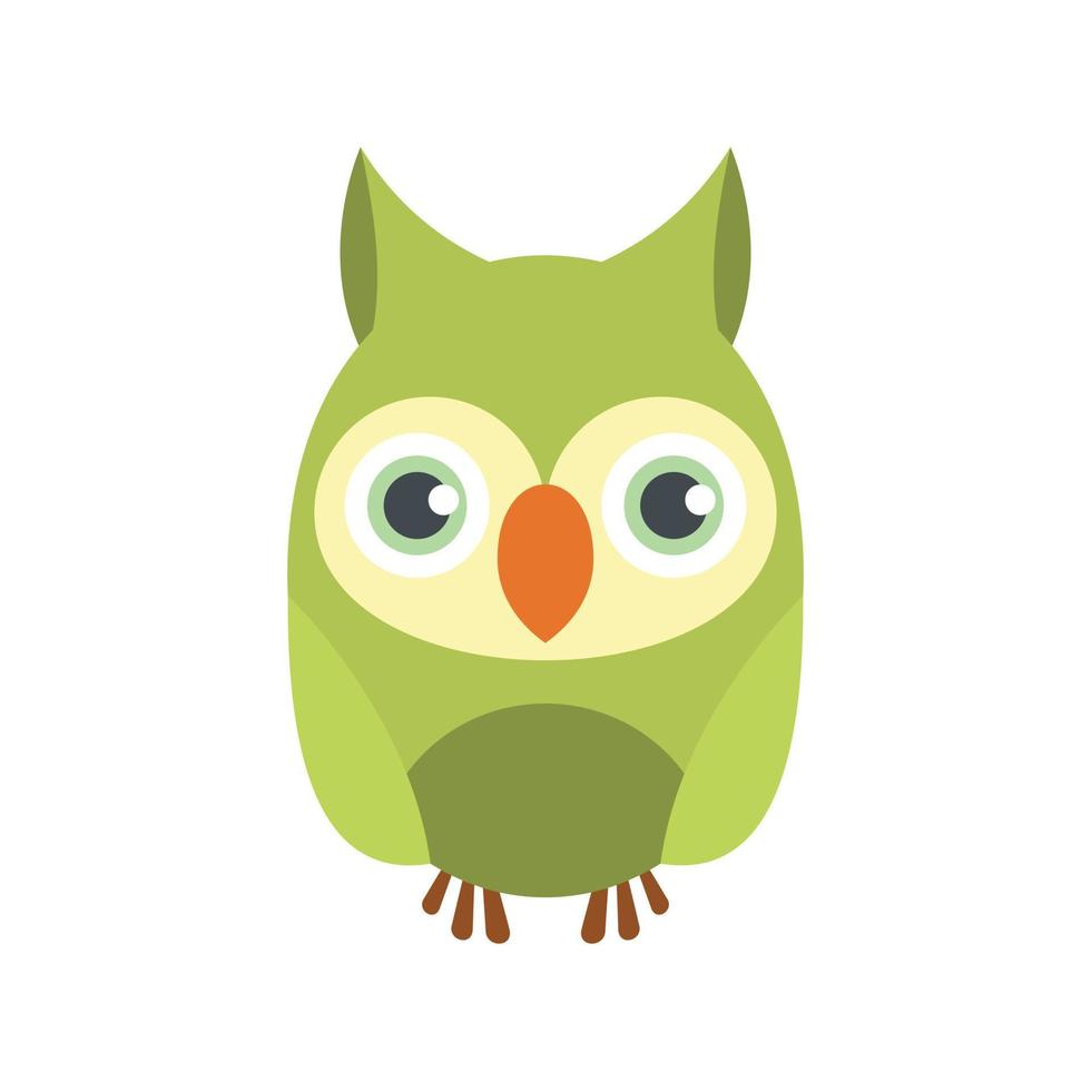 icono de pájaro búho, estilo plano vector