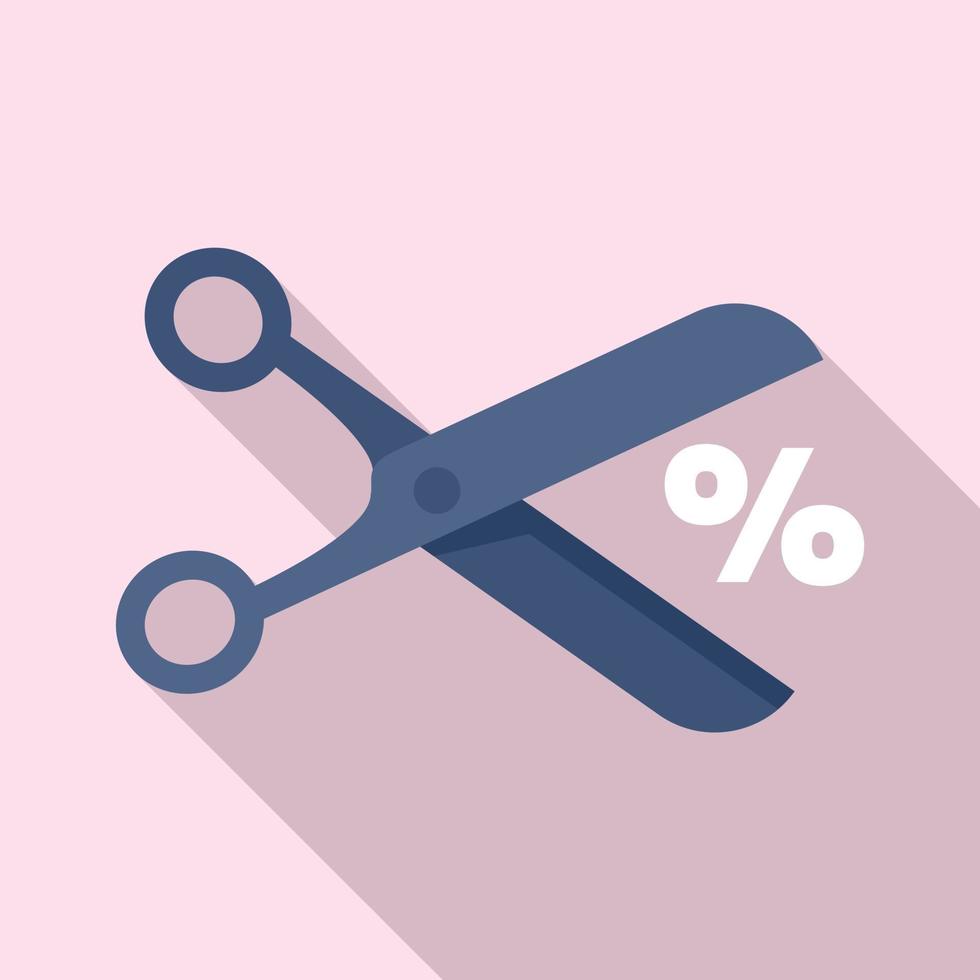 Scissors price cut icon, flat style vector