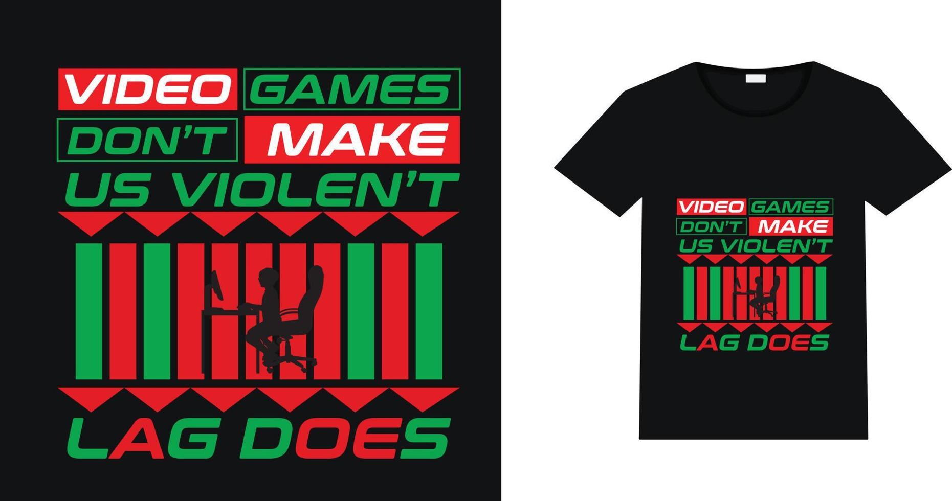 The Gaming T Shirt Design vector
