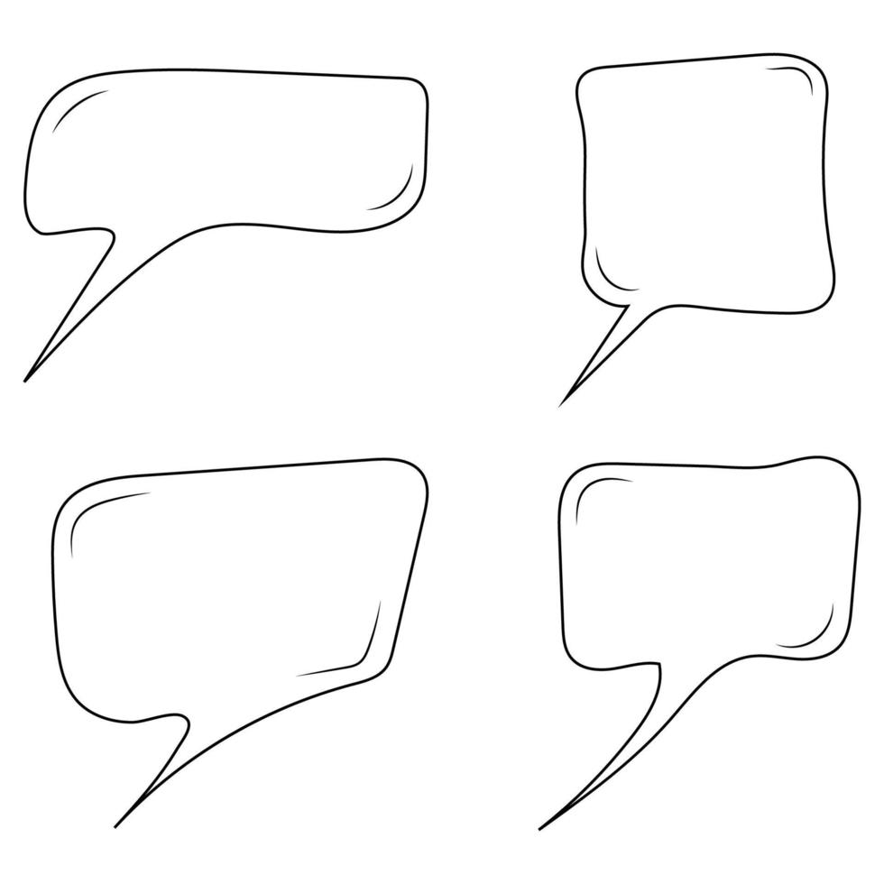 Stock comic line speech Bubble Icon vector