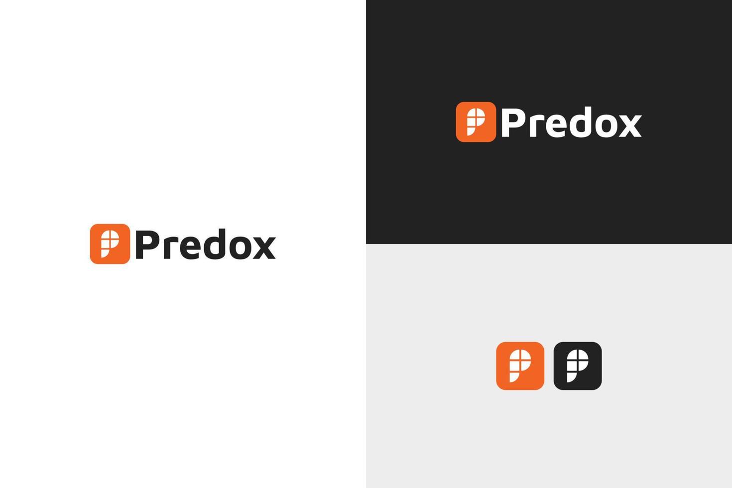 logotipo de la letra p de predox vector