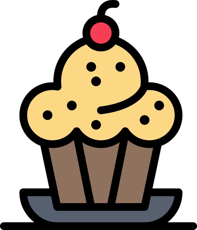 pastel postre muffin dulce acción de gracias empresa logotipo plantilla color plano vector