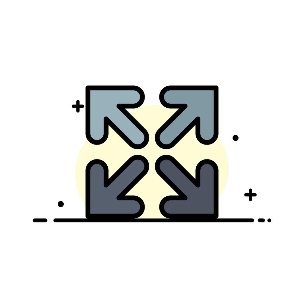 Arrow Direction Move  Business Flat Line Filled Icon Vector Banner Template