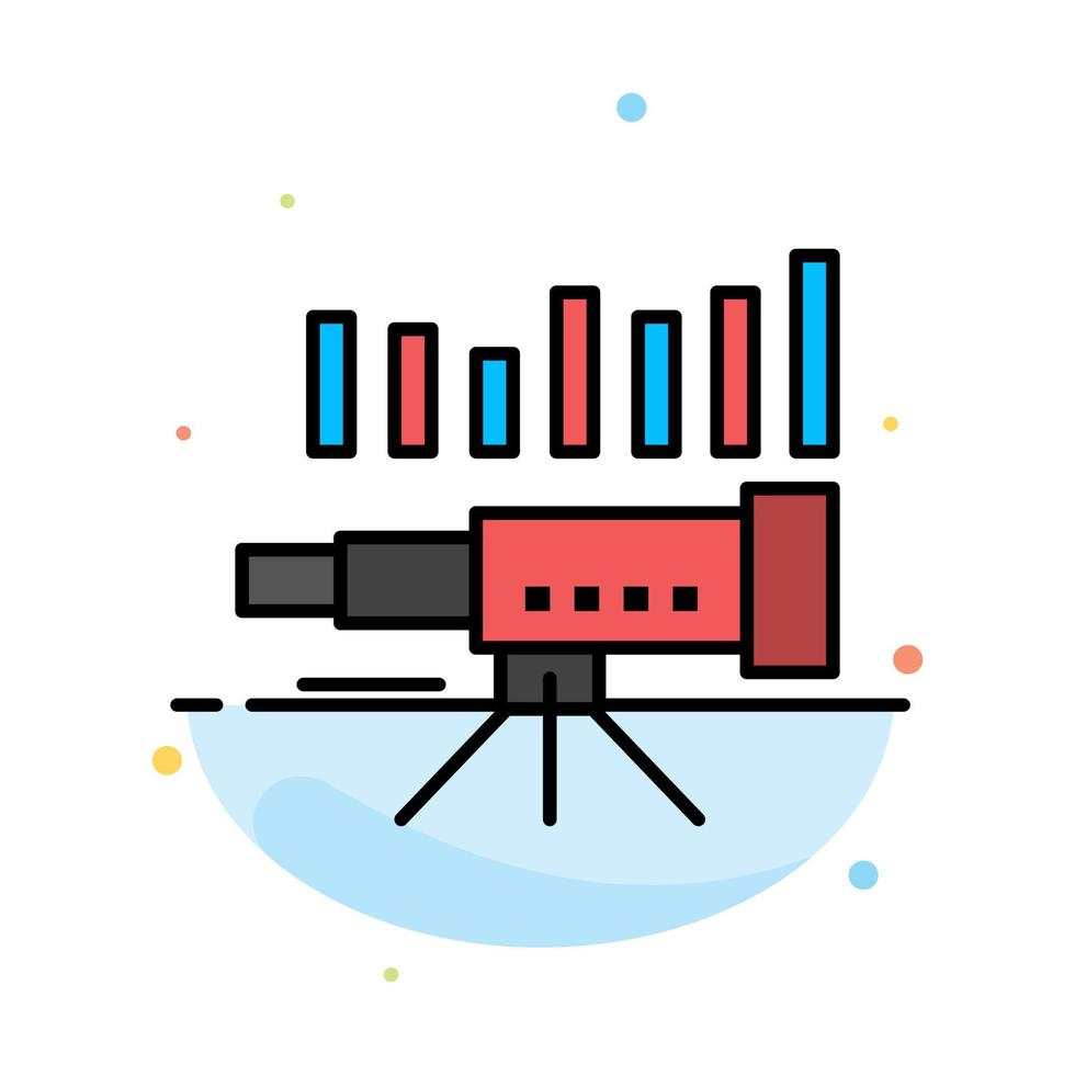 Telescope Business Forecast Forecasting Market Trend Vision Abstract Flat Color Icon Template vector