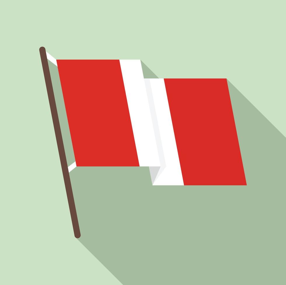 Peru flag icon, flat style vector