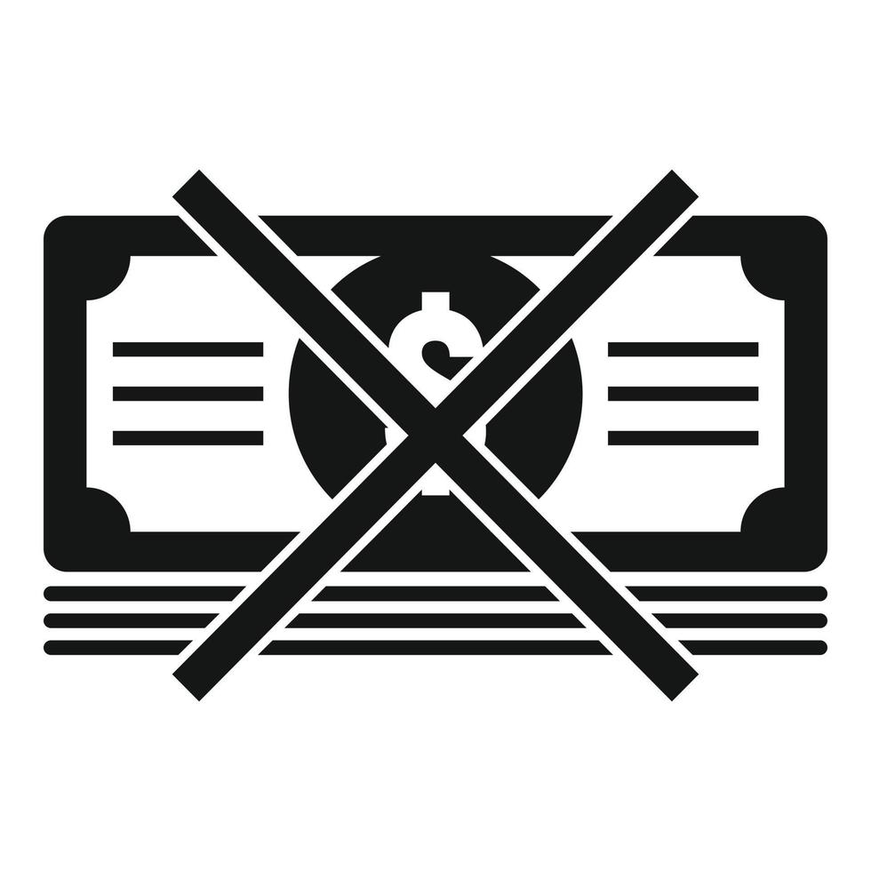 No cash money icon, simple style vector