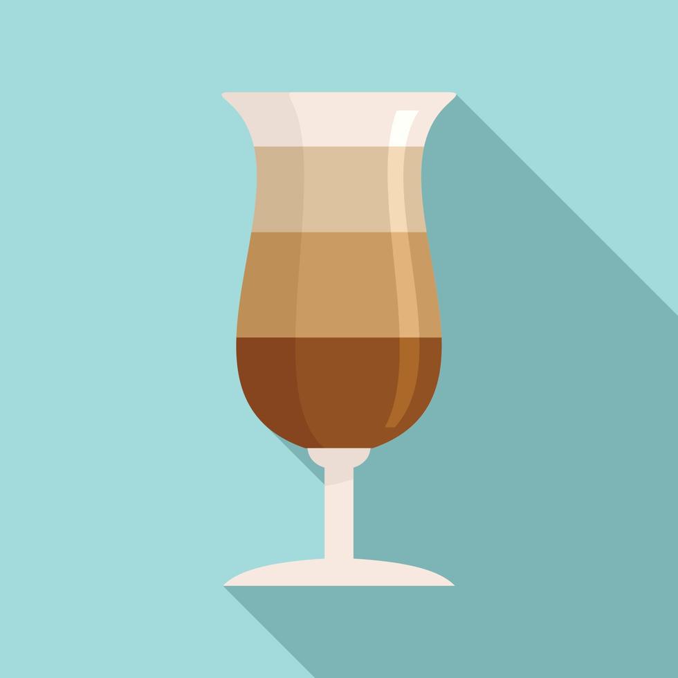 Chocolate cocktail icon, flat style vector