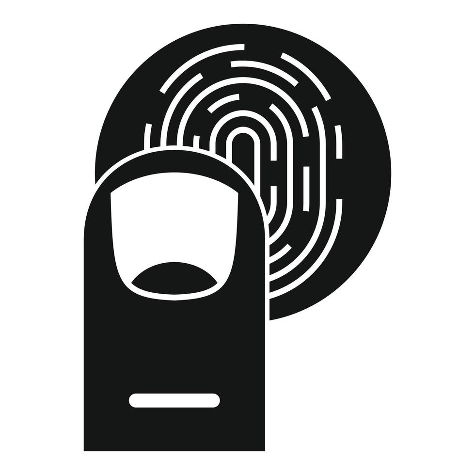 icono de escaneo de huellas dactilares, estilo simple vector