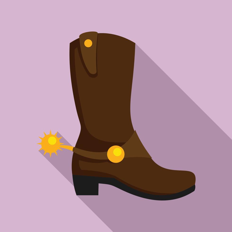 Cowboy boot icon, flat style vector