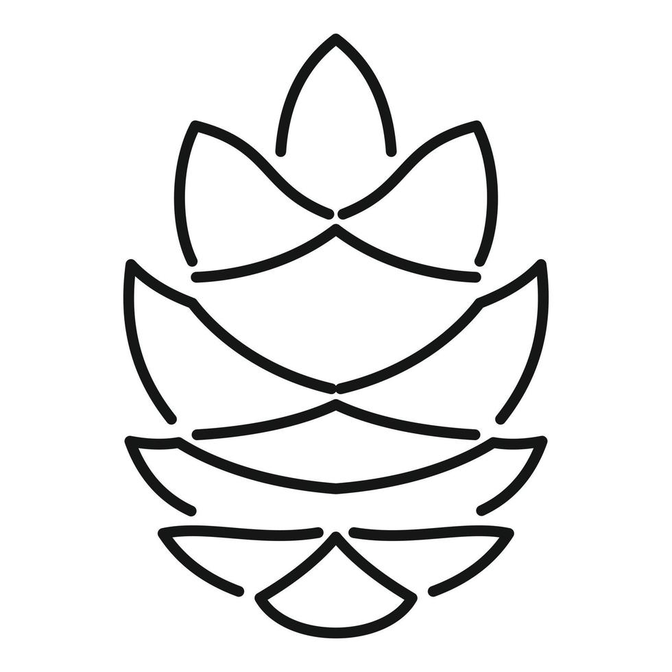 icono de maíz de pino de jardín, estilo de esquema vector