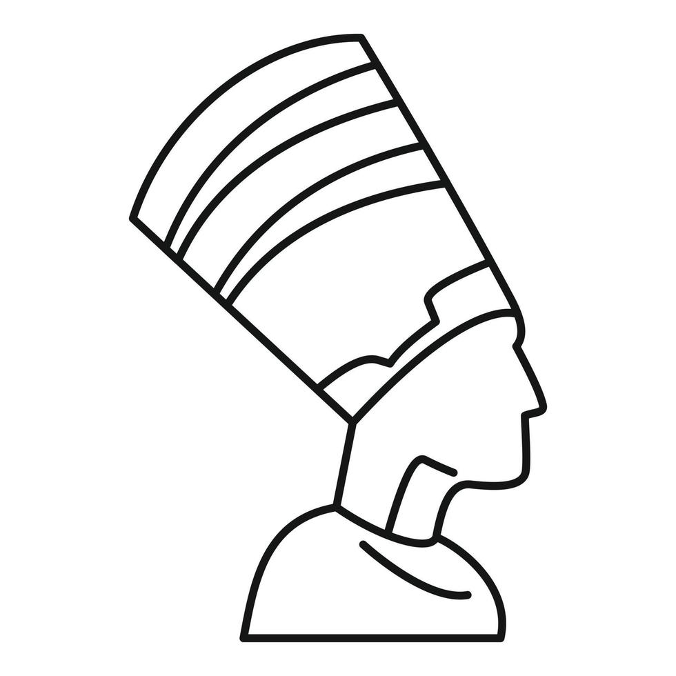 icono de faraón de egipto, estilo de contorno vector