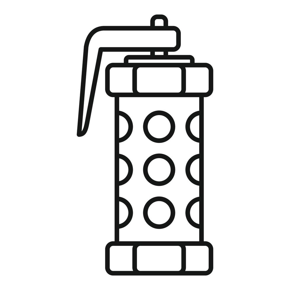 icono de granada de humo de la policía, estilo de esquema vector