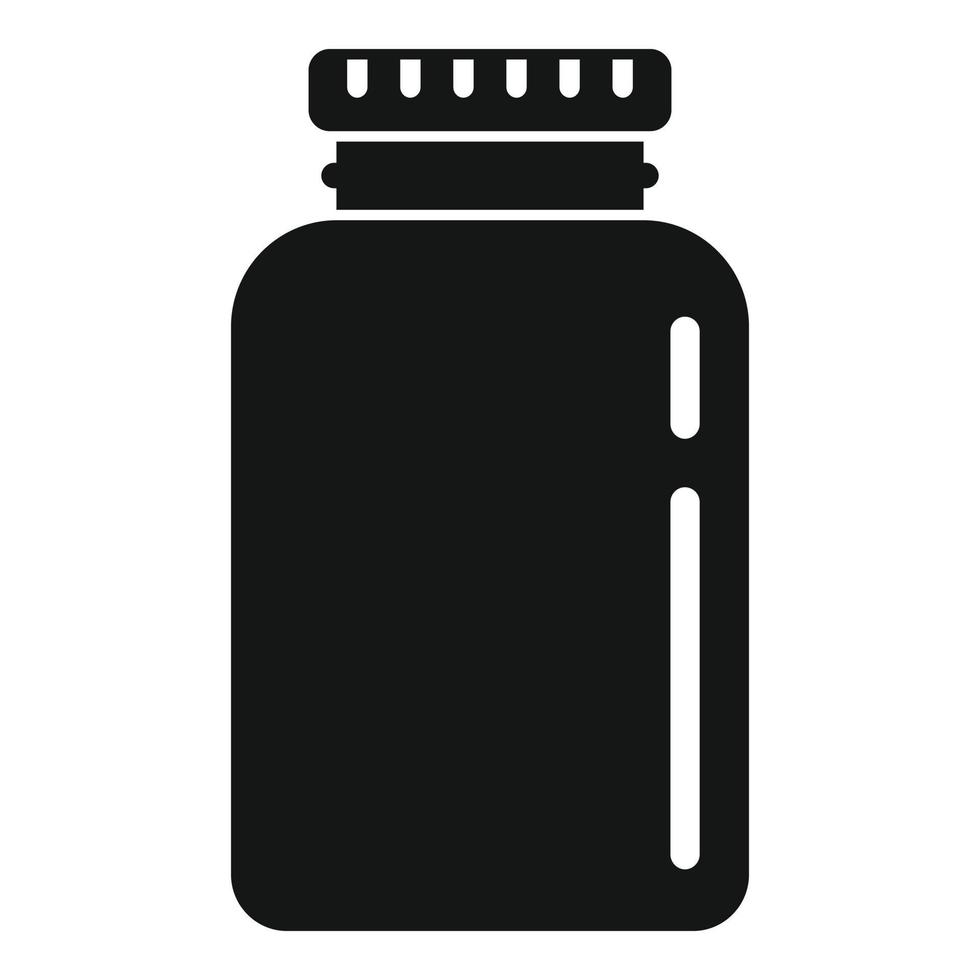 Plastic protein jar icon, simple style vector