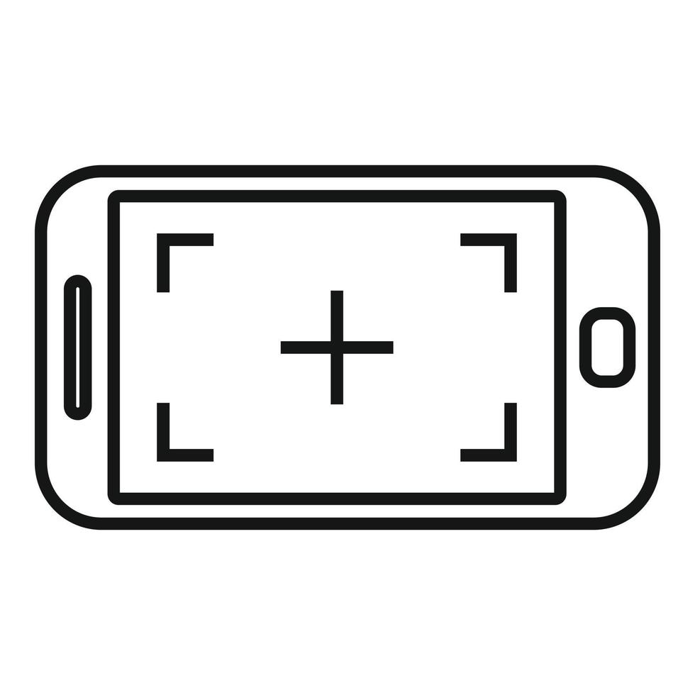 Phone screen recording icon, outline style vector