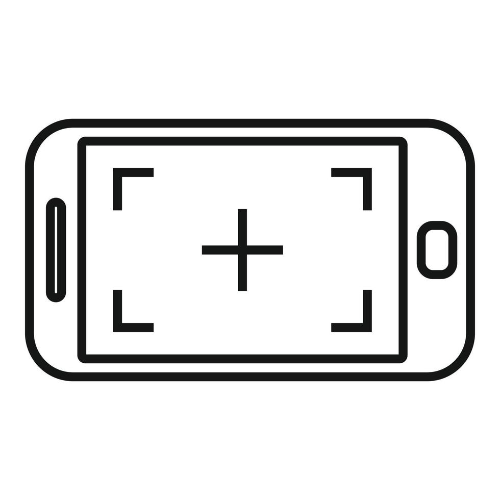 Phone screen recording icon, outline style vector