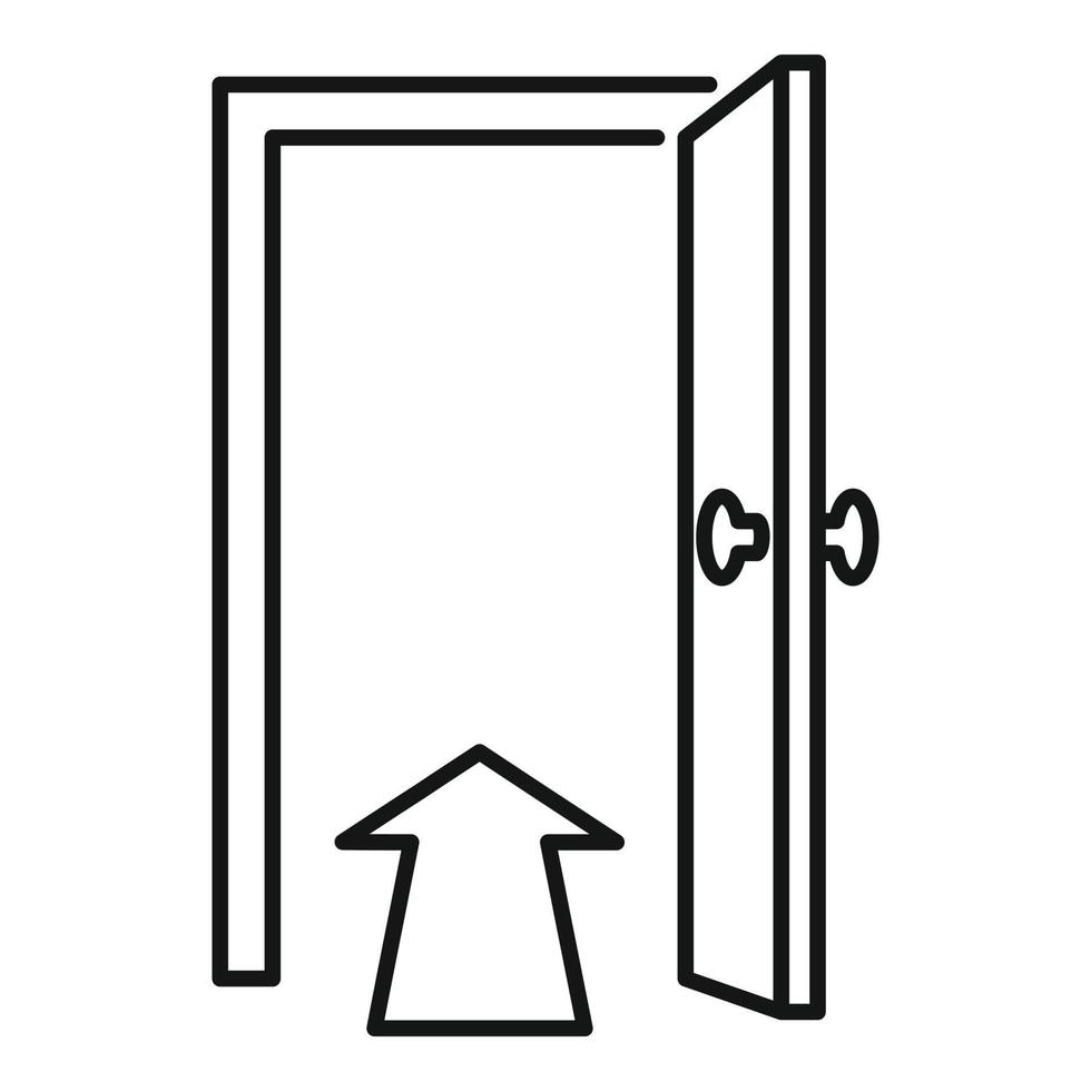 icono de entrada de puerta, estilo de esquema vector