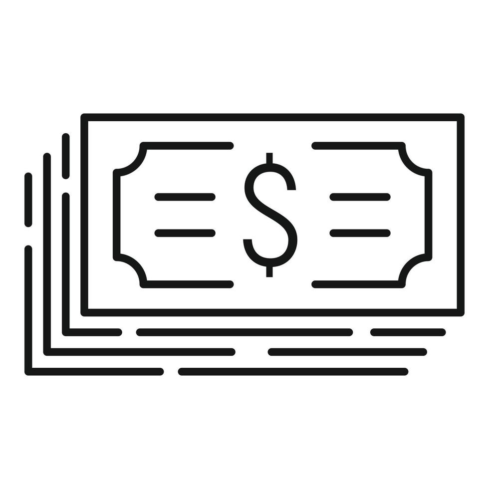 Cash pack icon, outline style vector