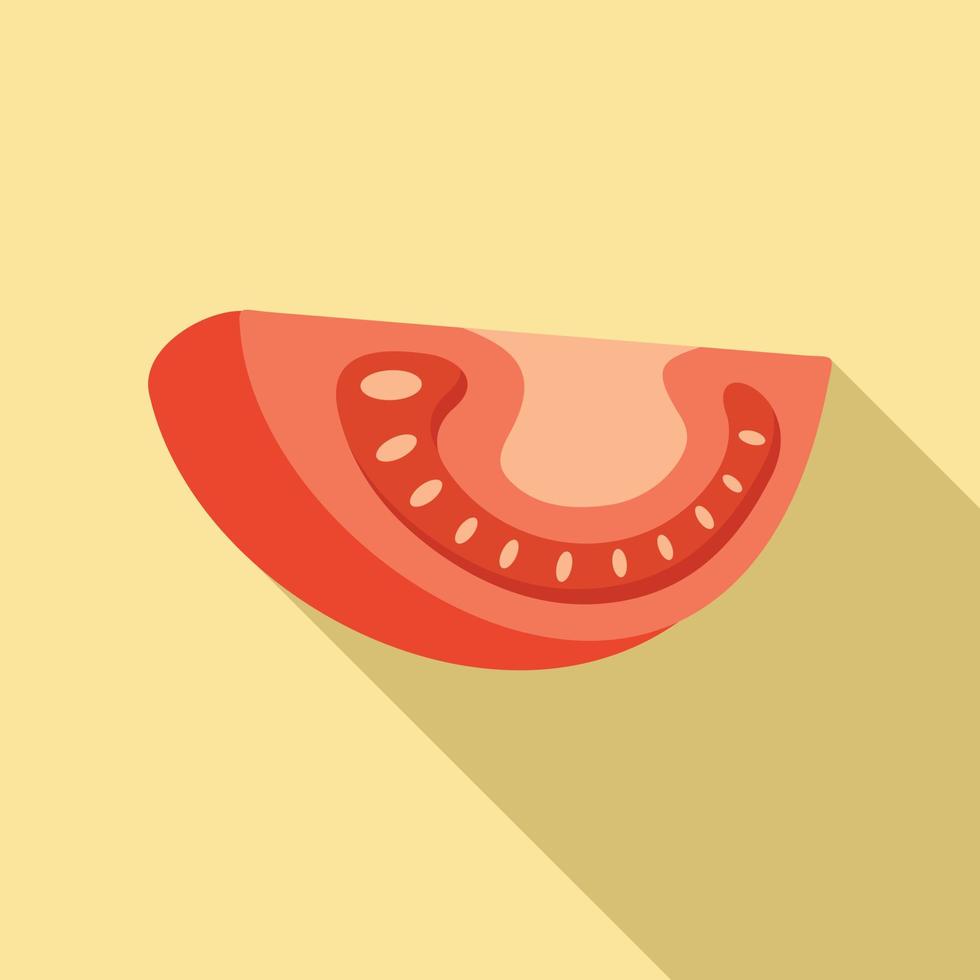 Tomato piece icon, flat style vector