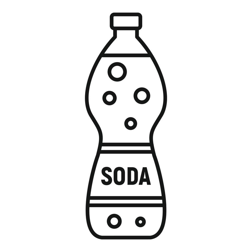 icono de bebida gaseosa, estilo de esquema vector