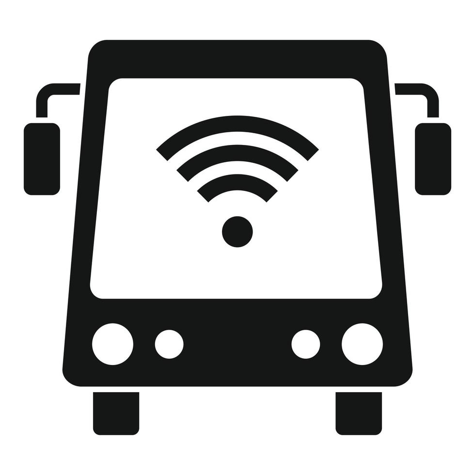 icono de wifi del autobús escolar, estilo simple vector