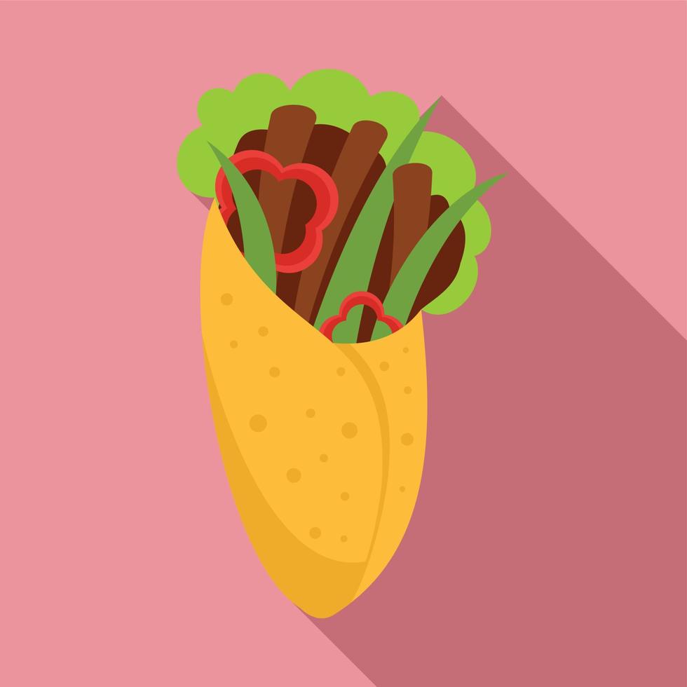 Greek vegan food icon, flat style vector