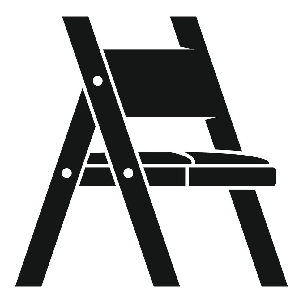 Folding chair icon, simple style vector