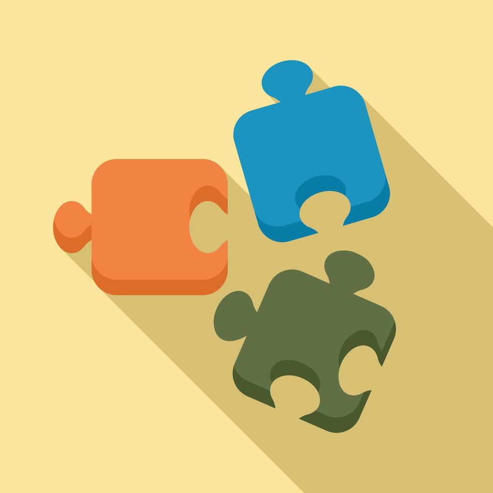 Step puzzle icon, flat style vector