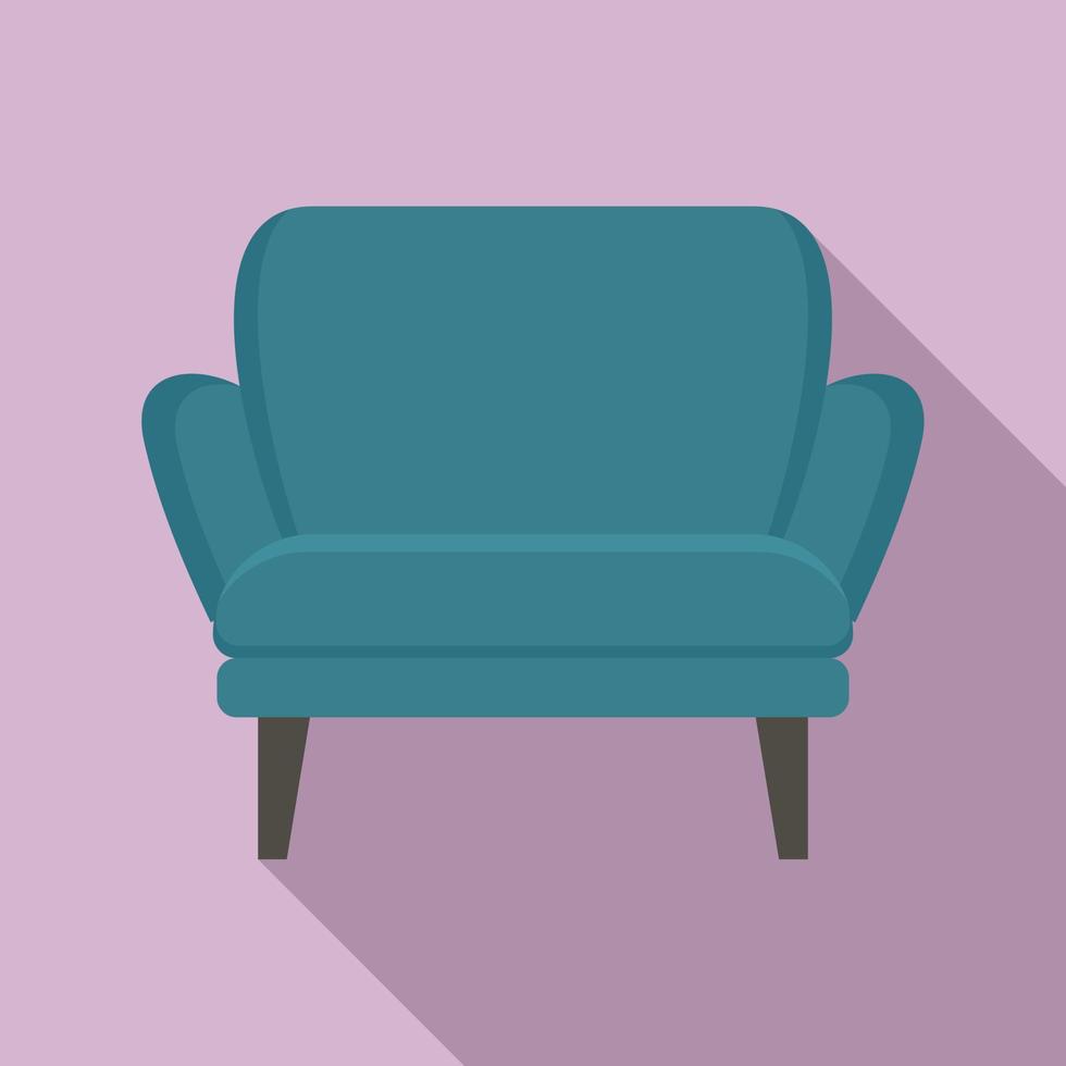 icono de sillón moderno, tipo plano vector