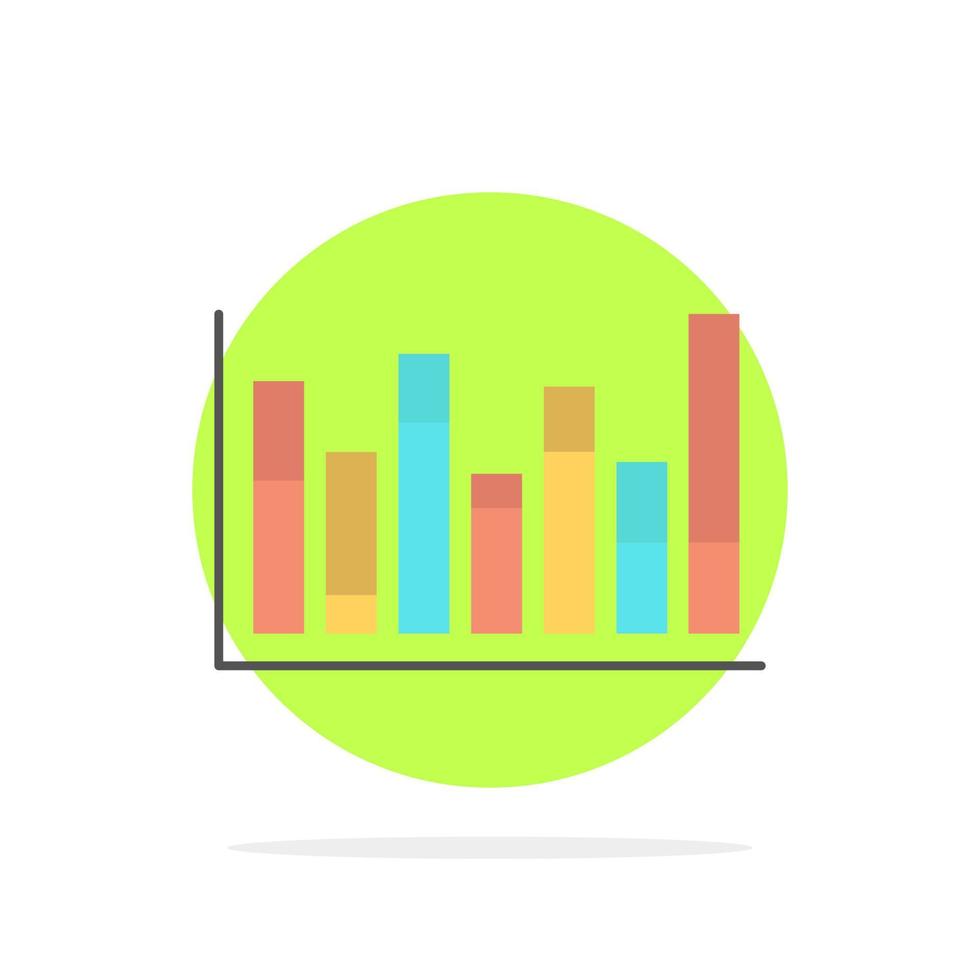 Graph Line Up Down  Abstract Circle Background Flat color Icon vector