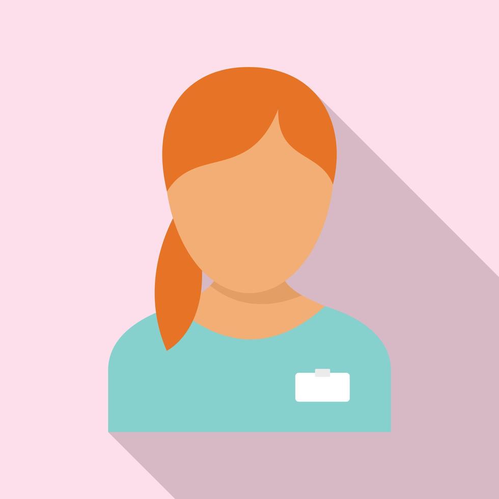 Girl nurse icon, flat style vector