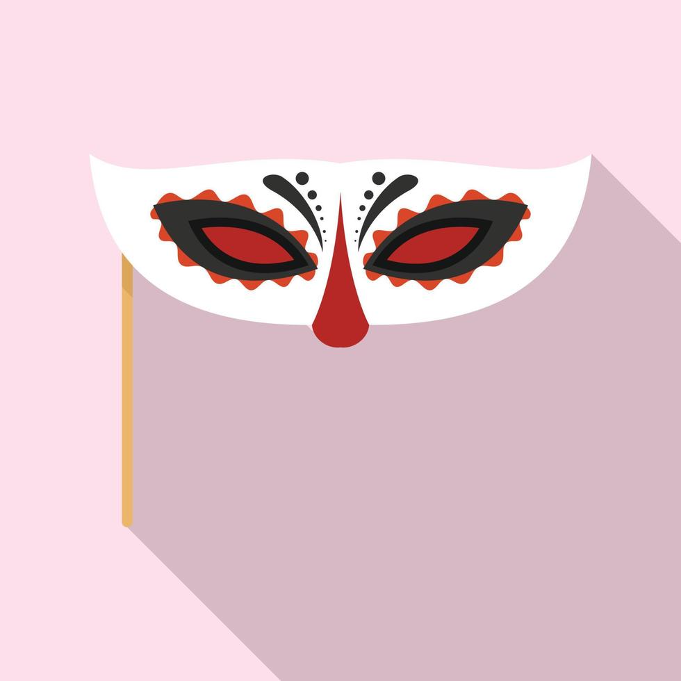 Carnival mask icon, flat style vector